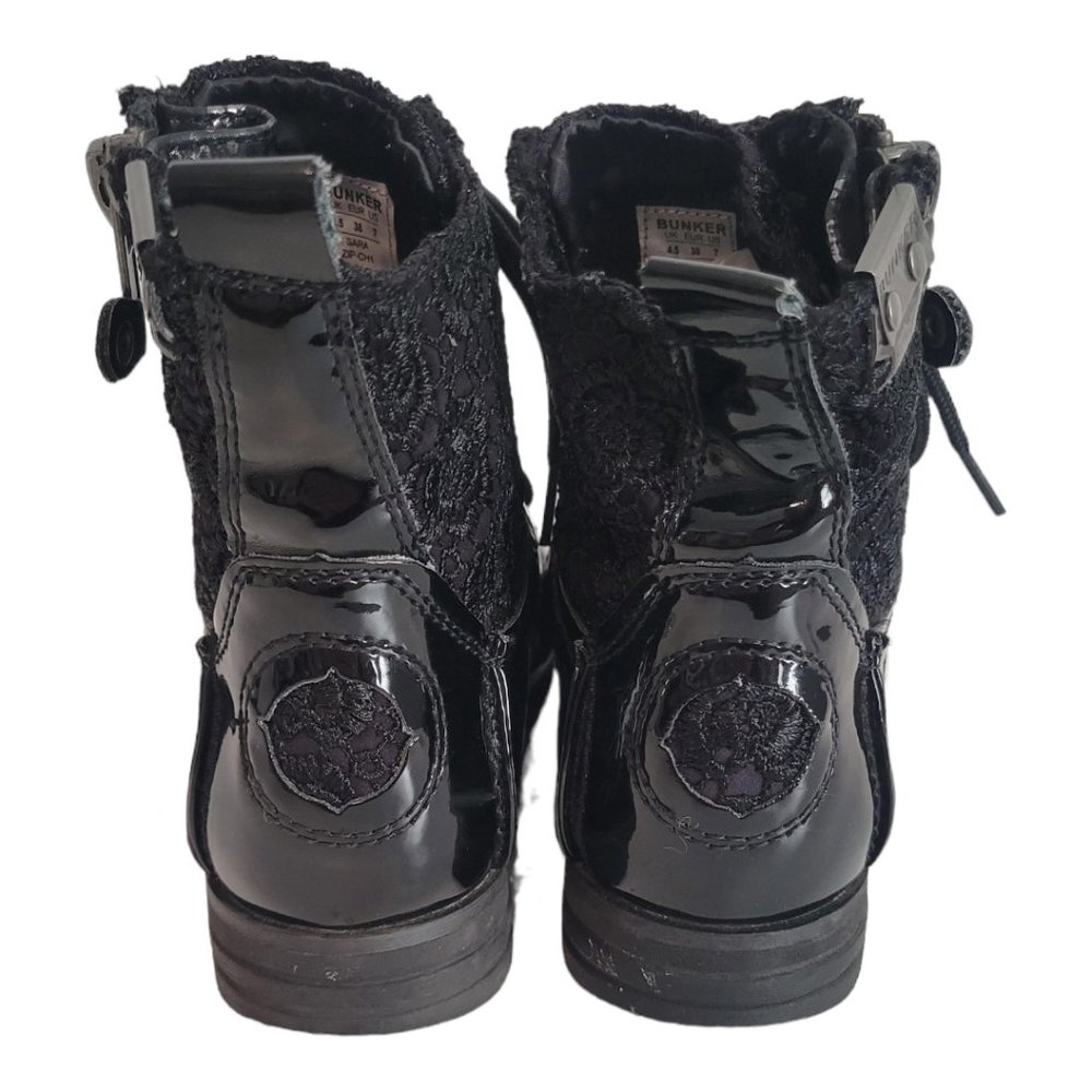 Free People Bunker Sara Black Patent Leather Boots - Picture 5 of 12